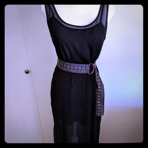 Sheer-skirt Maxi Dress